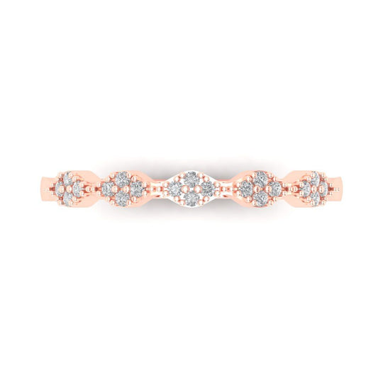 0.1 cttw White Sapphire Round Cut Rose Gold Eternity Wedding Band