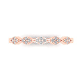 0.1 ct Brilliant Round Cut Natural Diamond Stone Clarity SI1-2 Color G-H Rose Gold Stackable Band