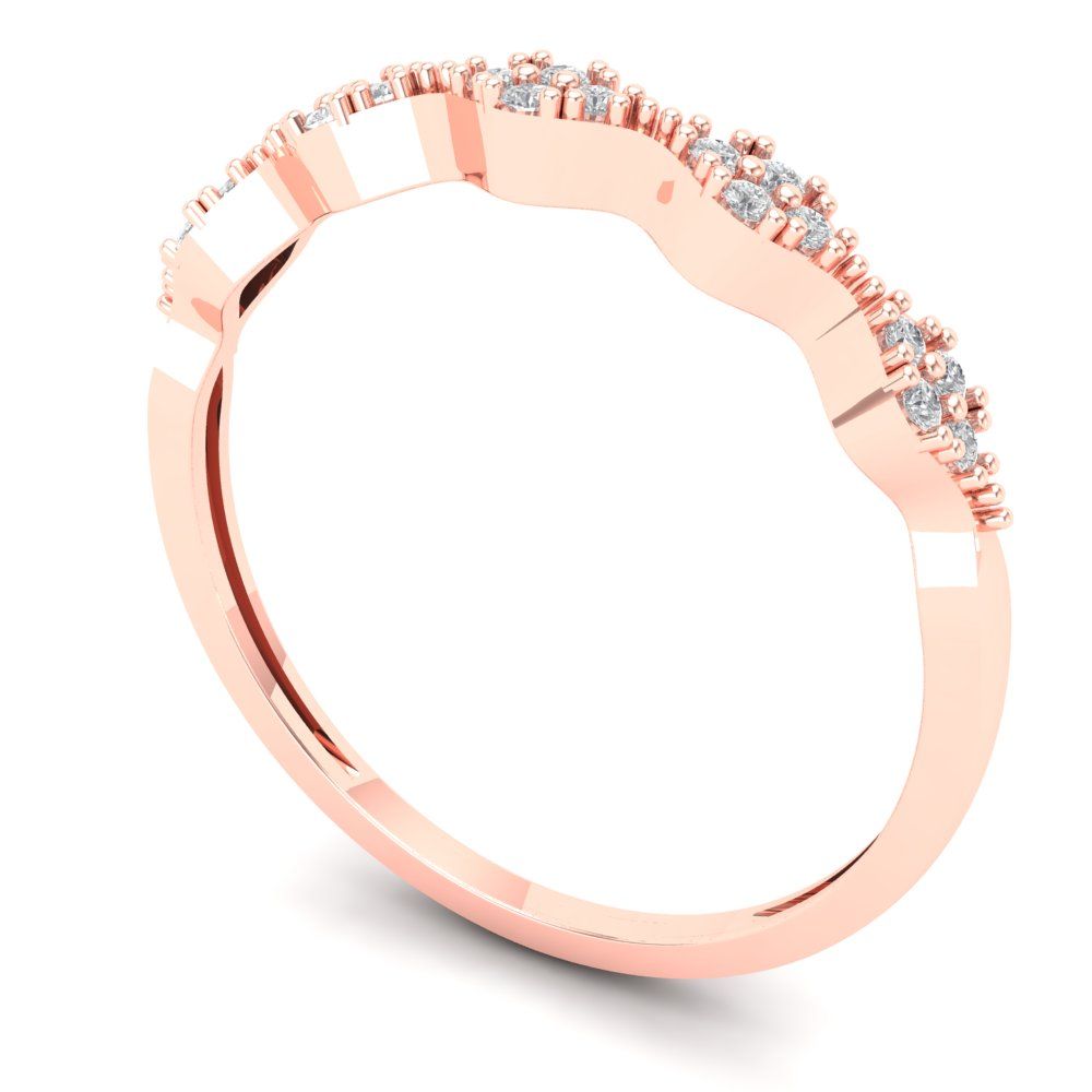 0.1 cttw White Sapphire Round Cut Rose Gold Eternity Wedding Band