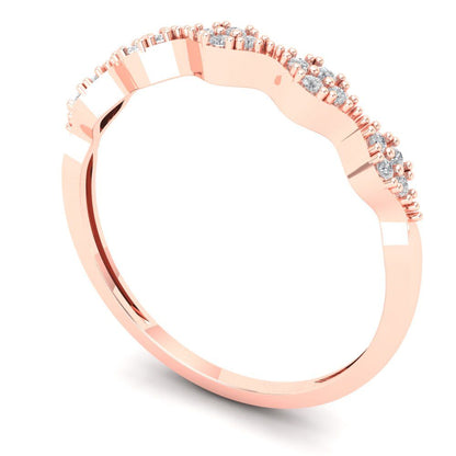0.1 cttw Moissanite Round Cut Rose Gold Eternity Wedding Band