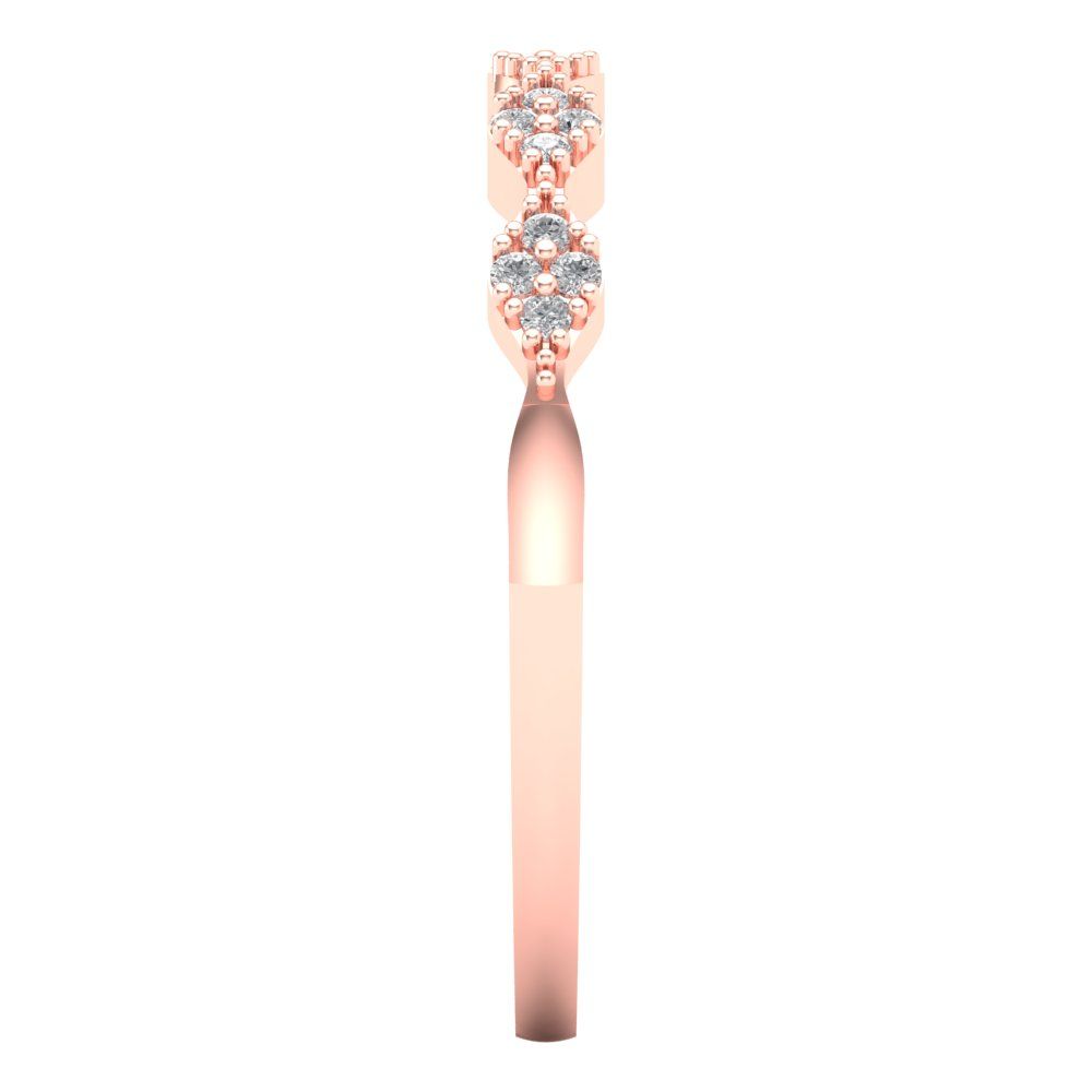 0.1 ct Brilliant Round Cut Natural Diamond Stone Clarity VS1-2 Color G-H Rose Gold Stackable Band