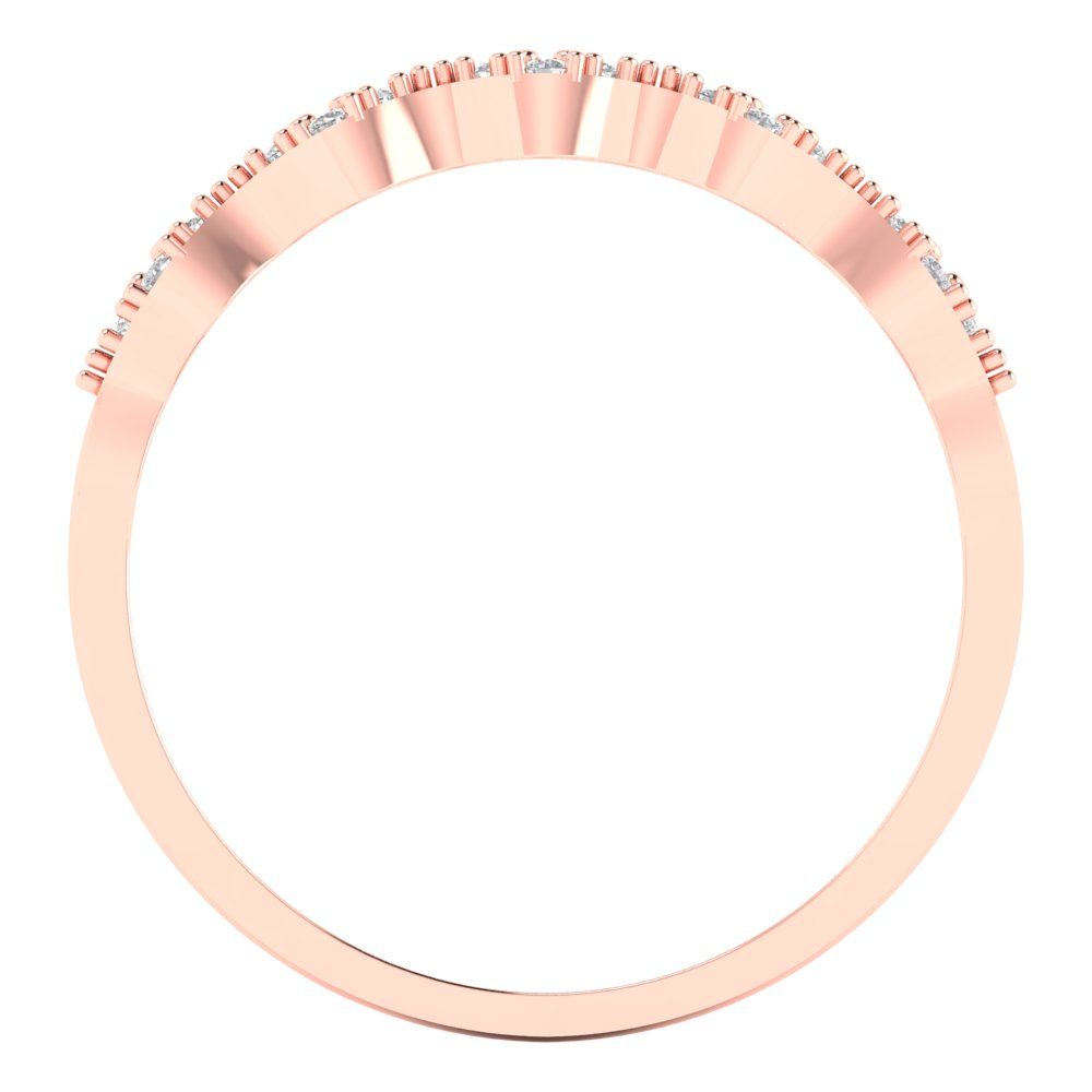 0.1 cttw Moissanite Round Cut Rose Gold Eternity Wedding Band