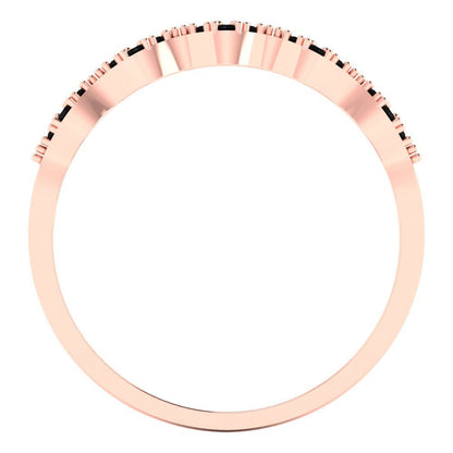 0.1 cttw Natural Onyx Round Cut Rose Gold Eternity Wedding Band