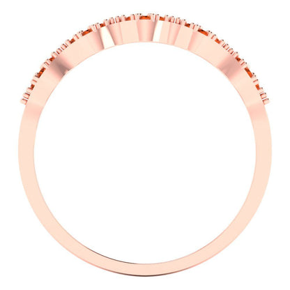 0.1 cttw Simulated Pink Tourmaline Round Cut Rose Gold Eternity Wedding Band