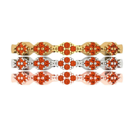 0.3 cttw Simulated Red Diamond Round Cut White/Rose/Yellow Gold Eternity Wedding Band