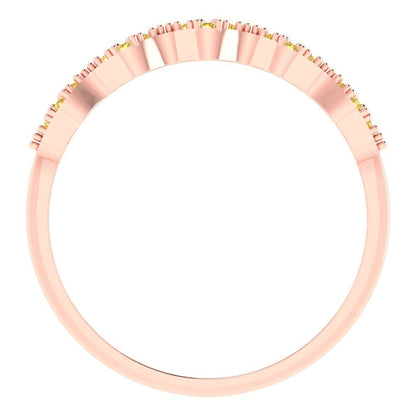 0.3 cttw Simulated Yellow Diamond Round Cut White/Rose/Yellow Gold Eternity Wedding Band