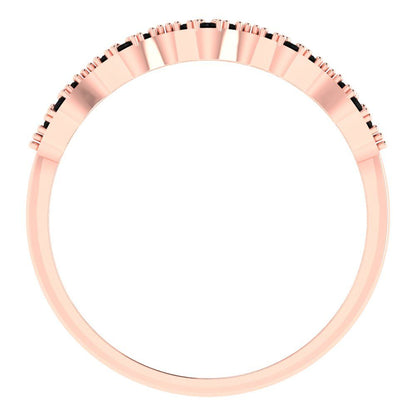0.3 cttw Natural Onyx Round Cut White/Rose/Yellow Gold Eternity Wedding Band