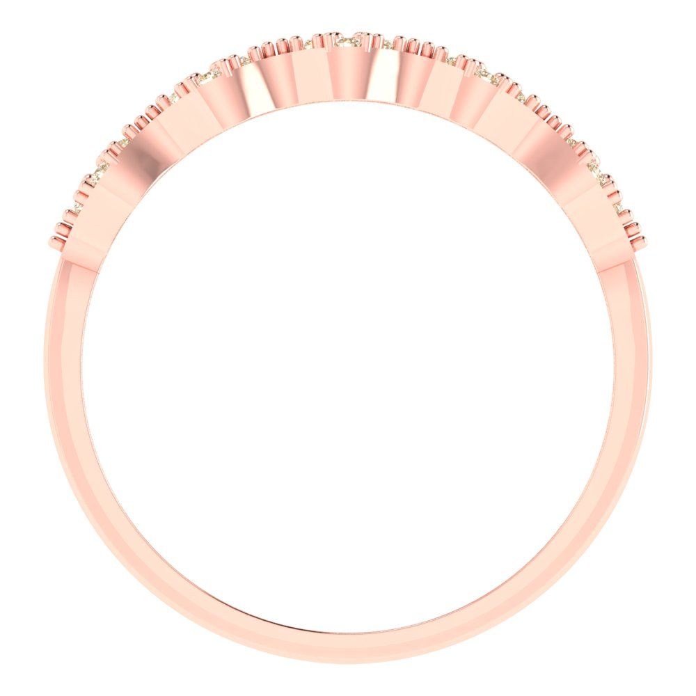 0.3 cttw Natural Morganite Round Cut White/Rose/Yellow Gold Eternity Wedding Band