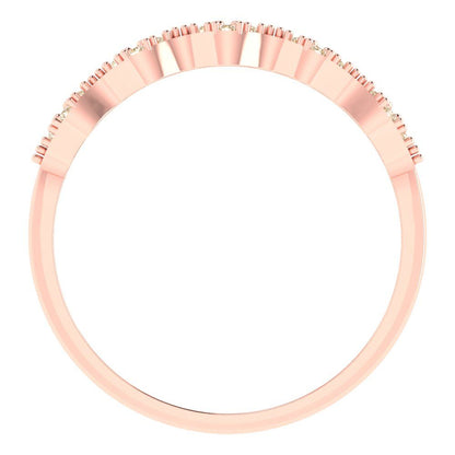 0.3 cttw Natural Morganite Round Cut White/Rose/Yellow Gold Eternity Wedding Band