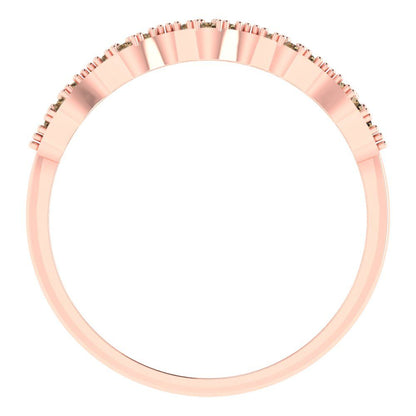 0.3 cttw Simulated Champagne Diamond Round Cut White/Rose/Yellow Gold Eternity Wedding Band