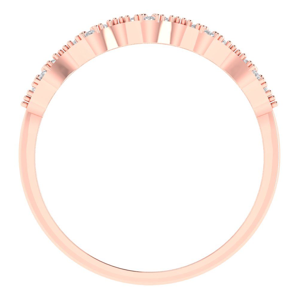0.3 cttw Moissanite Round Cut White/Rose/Yellow Gold Eternity Wedding Band
