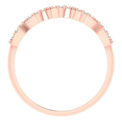 0.3 cttw Moissanite Round Cut White/Rose/Yellow Gold Eternity Wedding Band