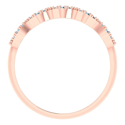 0.3 cttw Natural Aquamarine Round Cut White/Rose/Yellow Gold Eternity Wedding Band