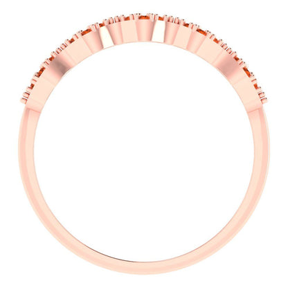 0.3 cttw Simulated Pink Tourmaline Round Cut White/Rose/Yellow Gold Eternity Wedding Band