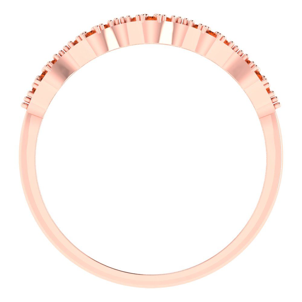 0.3 cttw Simulated Ruby Round Cut White/Rose/Yellow Gold Eternity Wedding Band