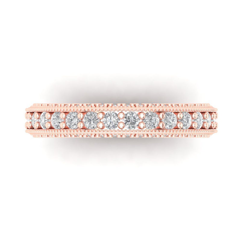 1.44 ct Brilliant Round Cut Natural Diamond Stone Clarity SI1-2 Color I-J Rose Gold Eternity Band
