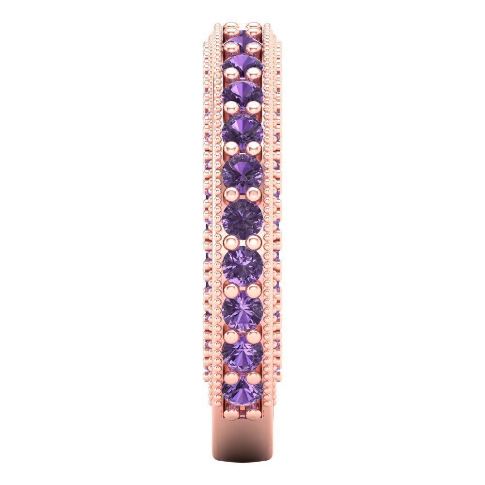 1.44 cttw Simulated Alexandrite Round Cut Rose Gold Eternity Wedding Band