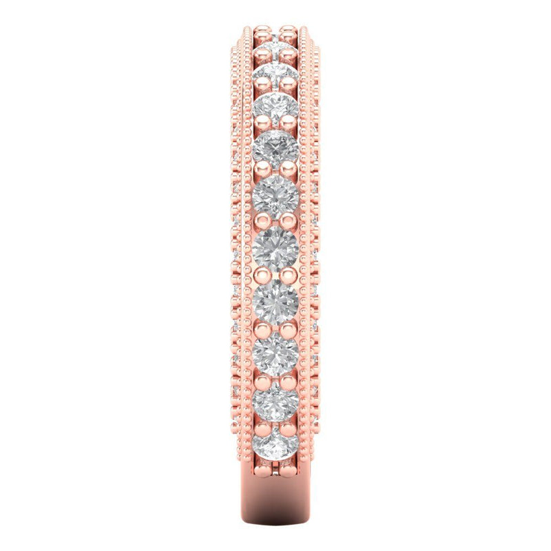 1.44 ct Brilliant Round Cut Natural Diamond Stone Clarity SI1-2 Color I-J Rose Gold Eternity Band