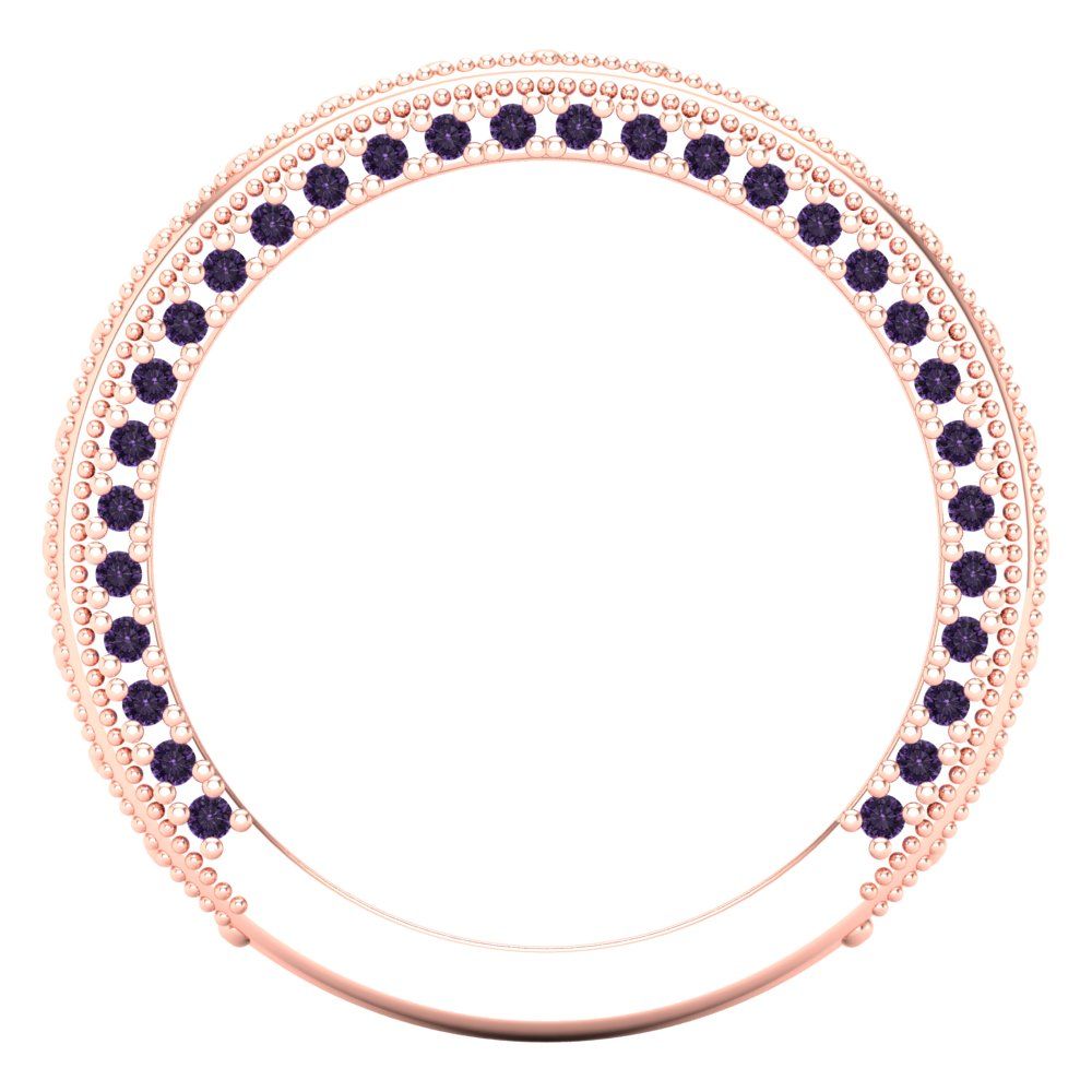 1.44 cttw Simulated Alexandrite Round Cut Rose Gold Eternity Wedding Band