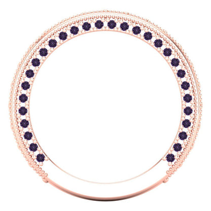 1.44 cttw Simulated Alexandrite Round Cut Rose Gold Eternity Wedding Band