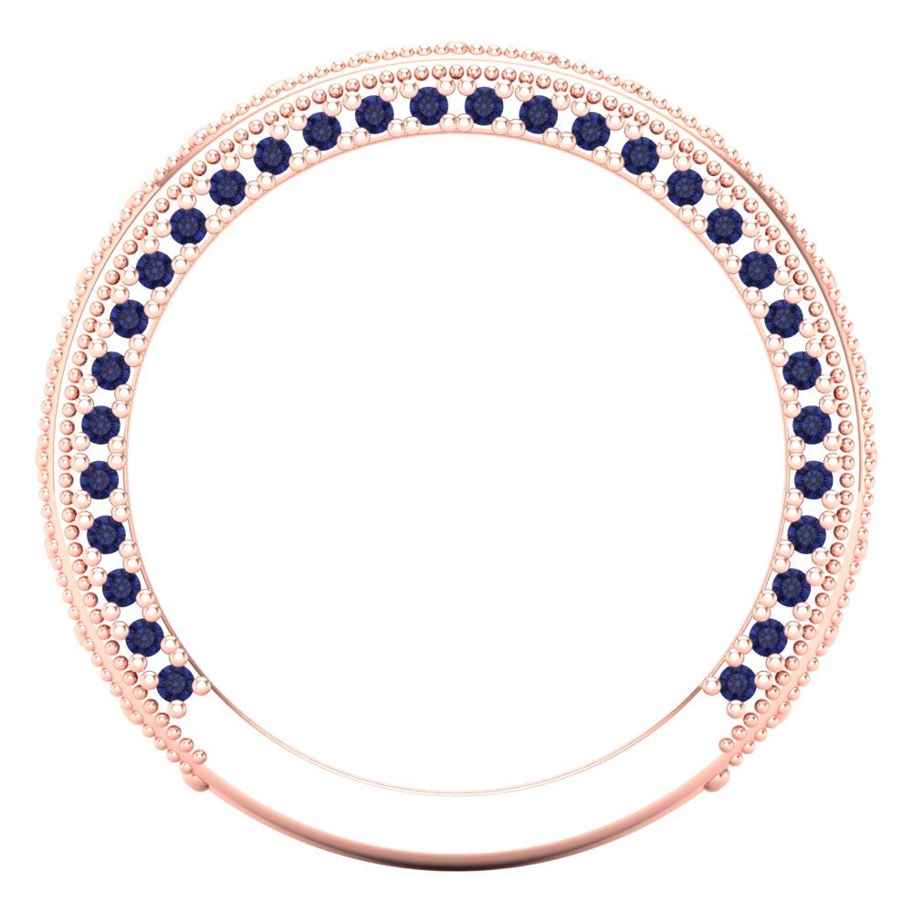 1.44 cttw Simulated Tanzanite Round Cut Rose Gold Eternity Wedding Band