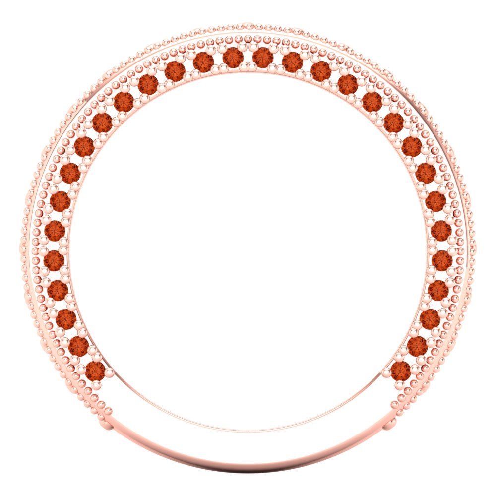 1.44 cttw Simulated Red Diamond Round Cut Rose Gold Eternity Wedding Band