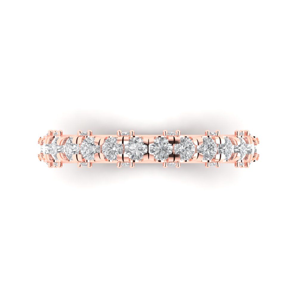 3.13 cttw Simulated Diamond Round Cut Rose Gold Eternity Wedding Band