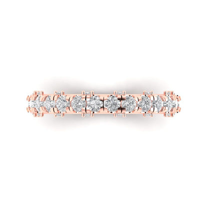 3.13 cttw Simulated Diamond Round Cut Rose Gold Eternity Wedding Band