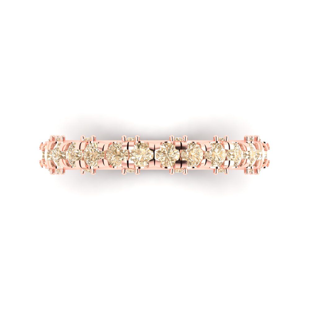 3.13 cttw Natural Morganite Round Cut Rose Gold Eternity Wedding Band