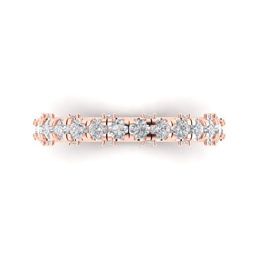 3.13 cttw White Sapphire Round Cut Rose Gold Eternity Wedding Band