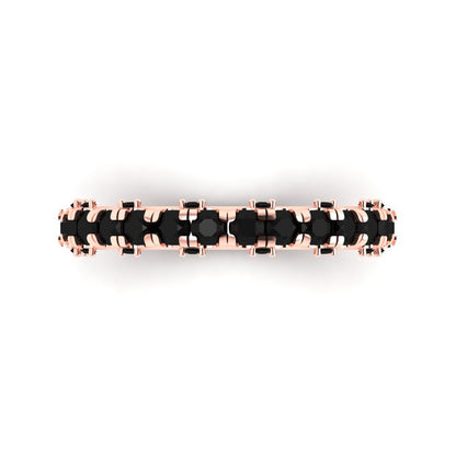 3.13 cttw Natural Onyx Round Cut Rose Gold Eternity Wedding Band