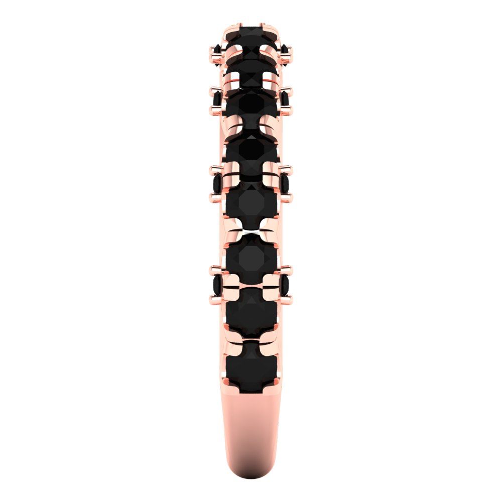 3.13 cttw Natural Onyx Round Cut Rose Gold Eternity Wedding Band