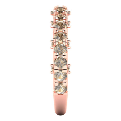 3.13 cttw Yellow Moissanite Round Cut Rose Gold Eternity Wedding Band