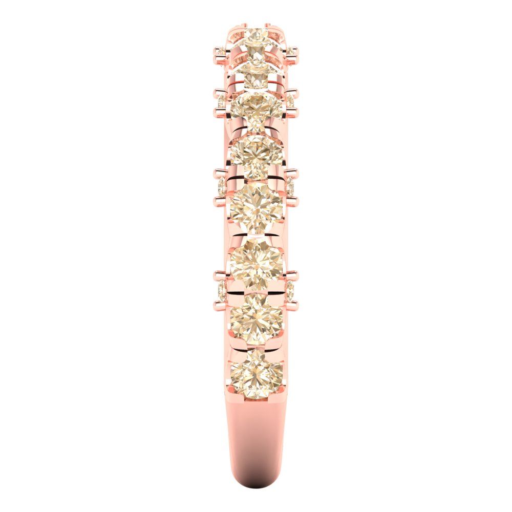3.13 cttw Natural Morganite Round Cut Rose Gold Eternity Wedding Band