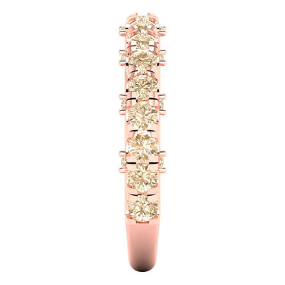 3.13 cttw Natural Morganite Round Cut Rose Gold Eternity Wedding Band