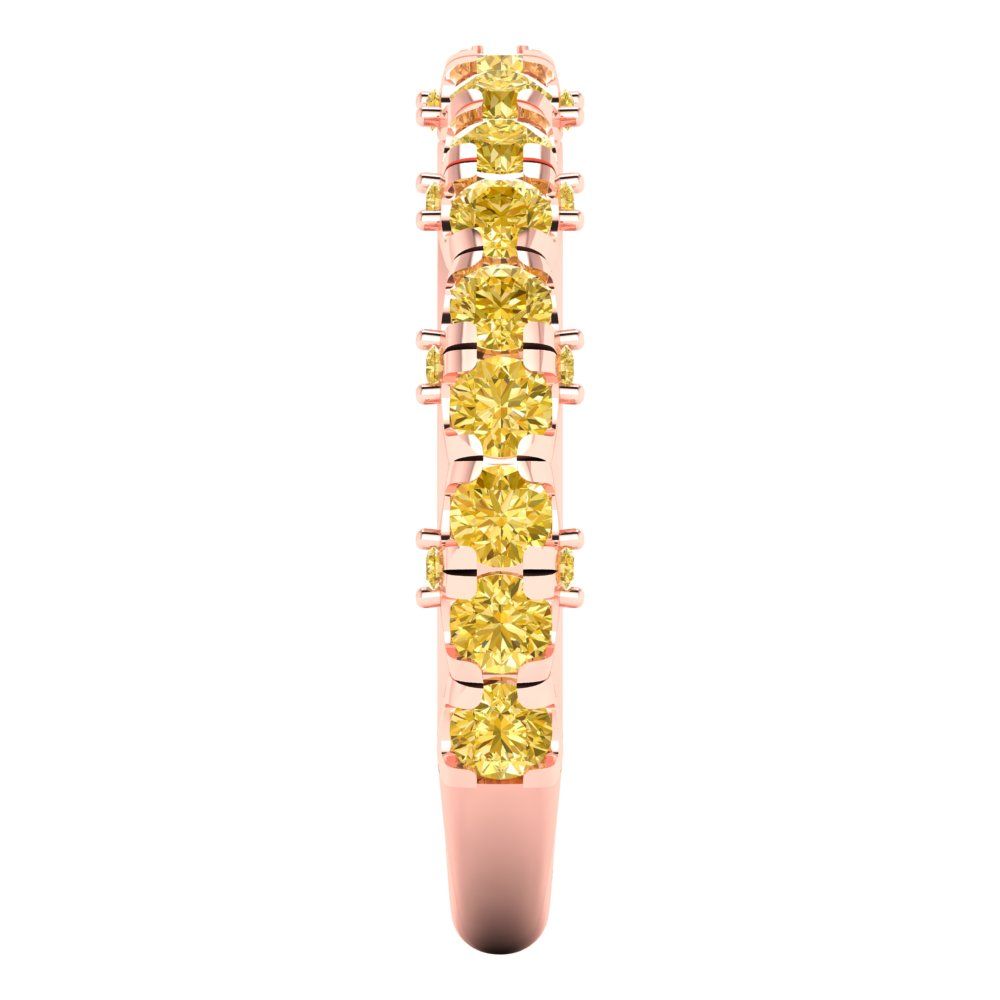 3.13 cttw Simulated Yellow Diamond Round Cut Rose Gold Eternity Wedding Band