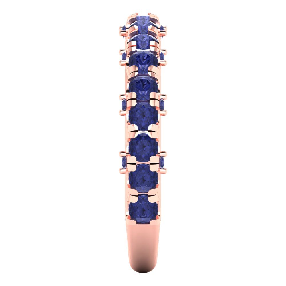 3.13 cttw Simulated Tanzanite Round Cut Rose Gold Eternity Wedding Band
