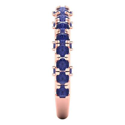 3.13 cttw Simulated Tanzanite Round Cut Rose Gold Eternity Wedding Band