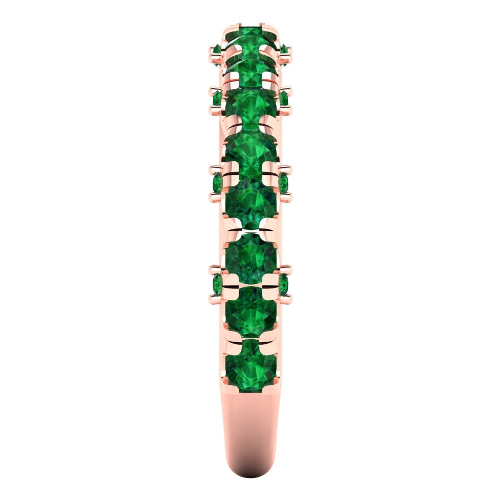 3.13 cttw Simulated Emerald Round Cut Rose Gold Eternity Wedding Band