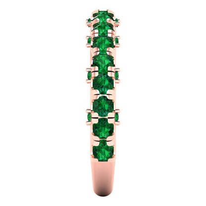3.13 cttw Simulated Emerald Round Cut Rose Gold Eternity Wedding Band