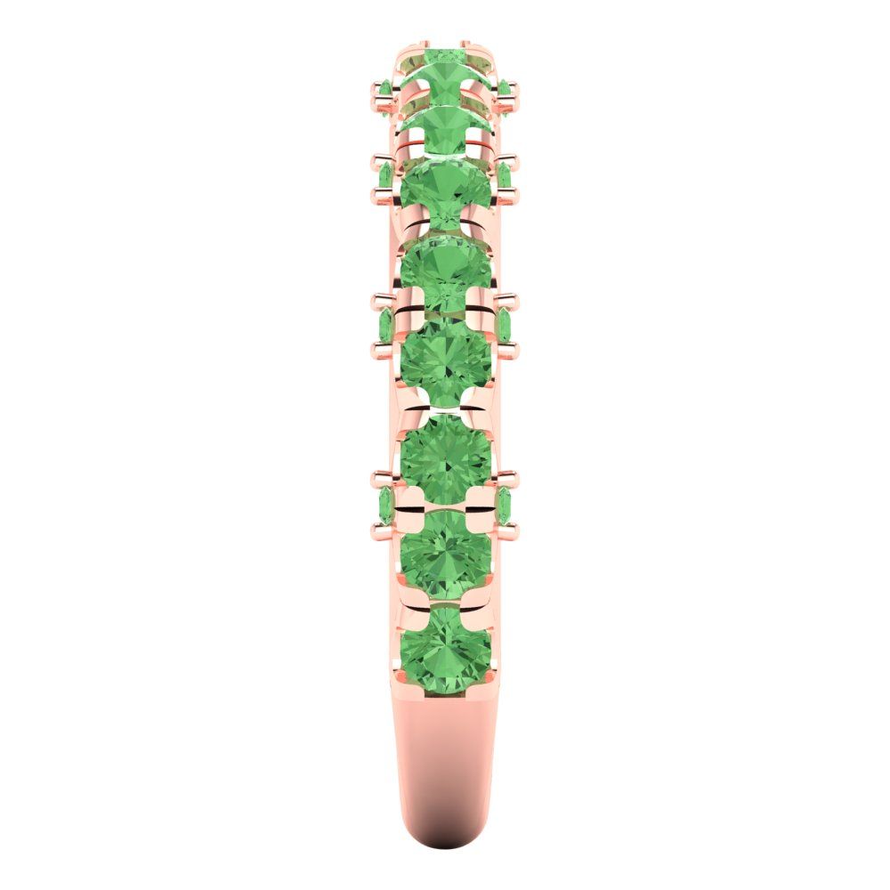3.13 cttw Simulated Green Diamond Round Cut Rose Gold Eternity Wedding Band