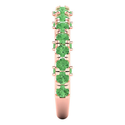 3.13 cttw Simulated Green Diamond Round Cut Rose Gold Eternity Wedding Band