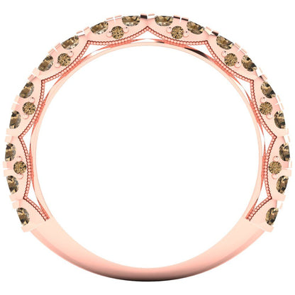 3.13 cttw Simulated Champagne Diamond Round Cut Rose Gold Eternity Wedding Band
