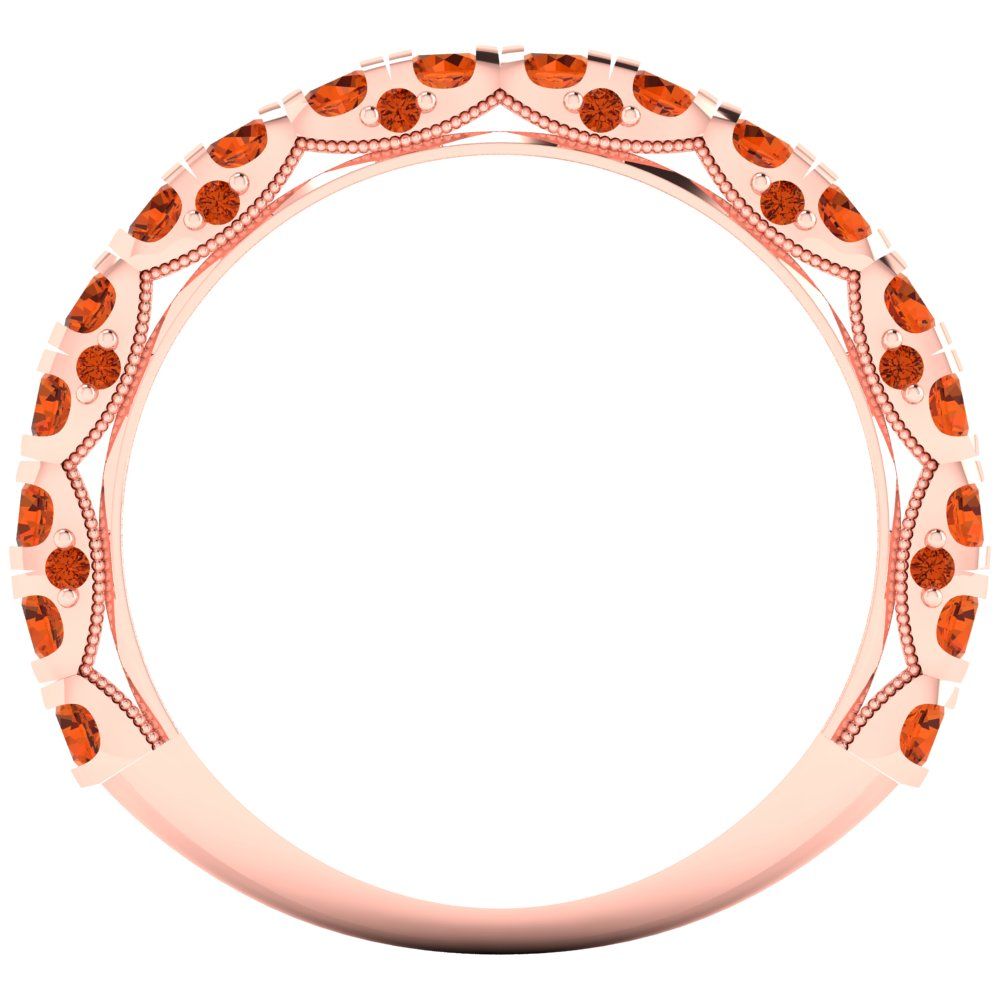 3.13 cttw Simulated Pink Tourmaline Round Cut Rose Gold Eternity Wedding Band