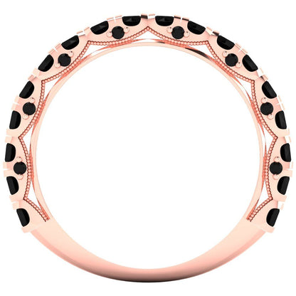 3.13 cttw Natural Onyx Round Cut Rose Gold Eternity Wedding Band