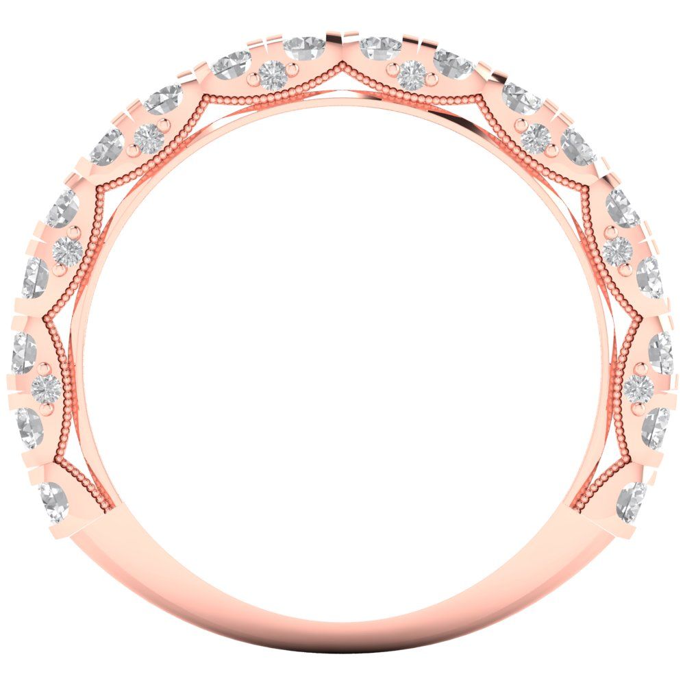 3.13 cttw Simulated Diamond Round Cut Rose Gold Eternity Wedding Band