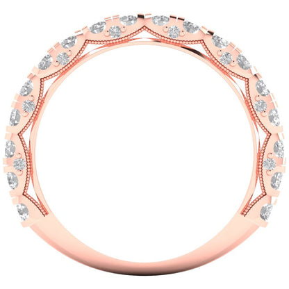 3.13 cttw Simulated Diamond Round Cut Rose Gold Eternity Wedding Band