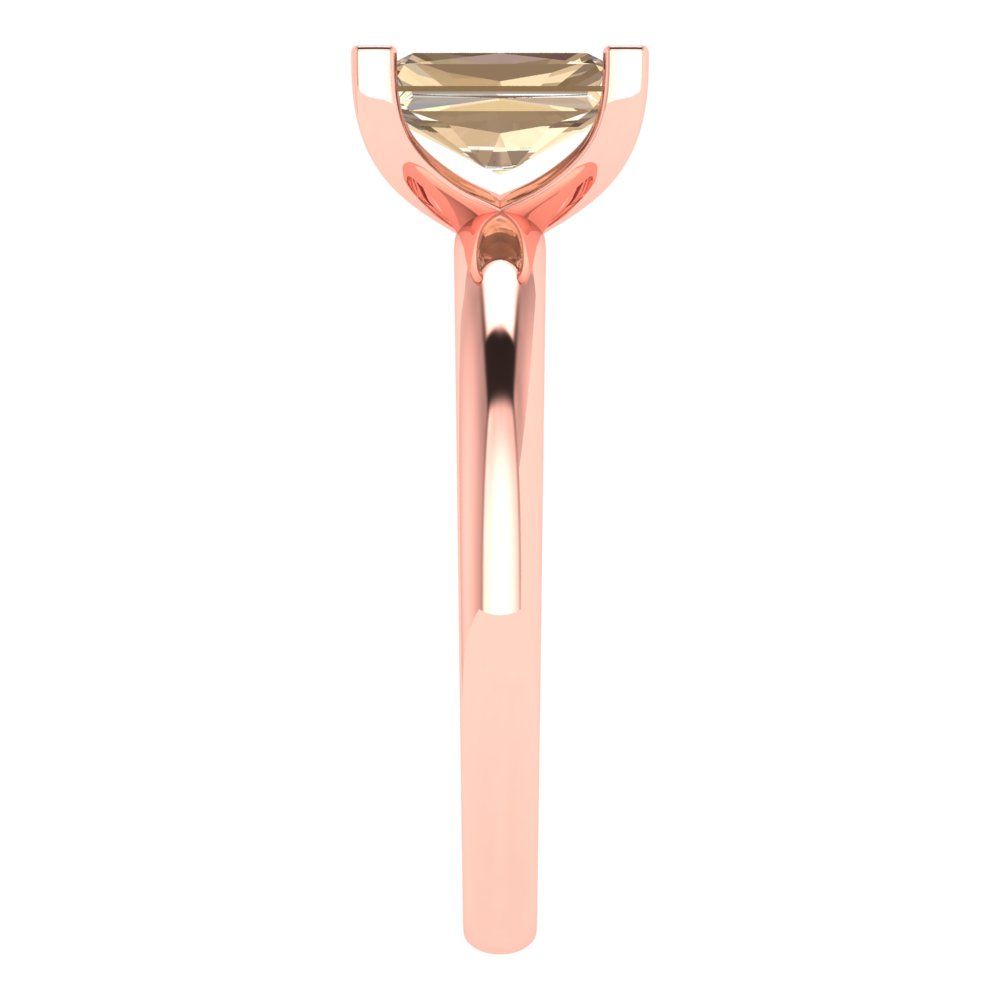 1 cttw Yellow Moissanite Solitaire  Engagement Ring - Solid Gold (Emerald Cut,7X5mm)