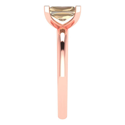 1 cttw Yellow Moissanite Solitaire  Engagement Ring - Solid Gold (Emerald Cut,7X5mm)