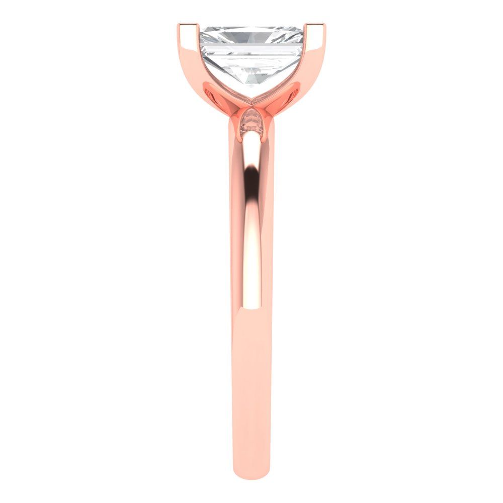 1 cttw White Sapphire Solitaire  Engagement Ring - Solid Gold (Emerald Cut,7X5mm)